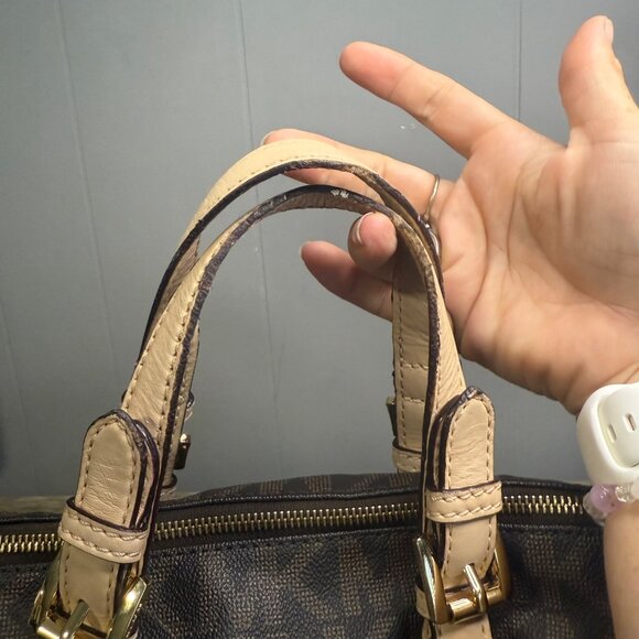 Michael Kors Grayson Logo Small Brown/Acorn Duffel Crossbody Bag - Picture 7 of 7